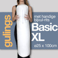 GulingBasicXL® Rolkussen met sleeve denim - Body pillow ø25 x 100 cm, 100% Percu Katoen