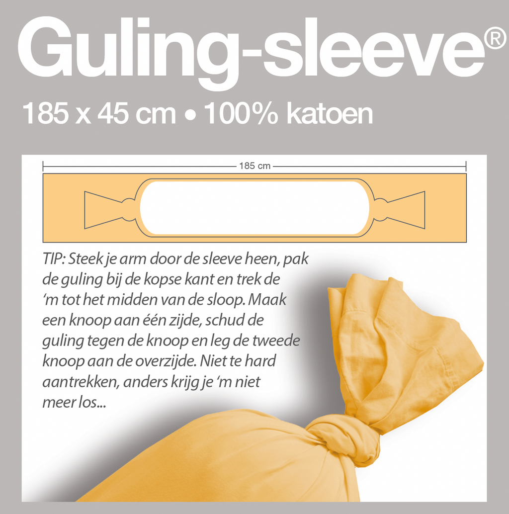 Guling-sleeve, Kussensloop wit, 185cm, 100% Katoen, Geschikt voor GulingBasic, XL en Zorg