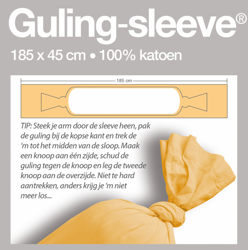 Guling-sleeve, Kussensloop celadon, 185cm, 100% Katoen, Geschikt voor GulingBasic, XL en Zorg